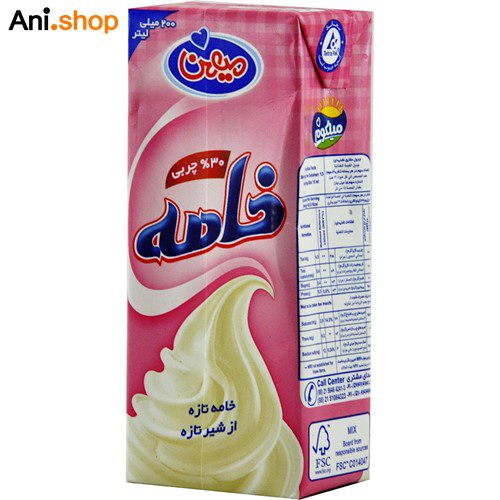 خامه میهن 200میلی لیتری با 30٪ چربی
