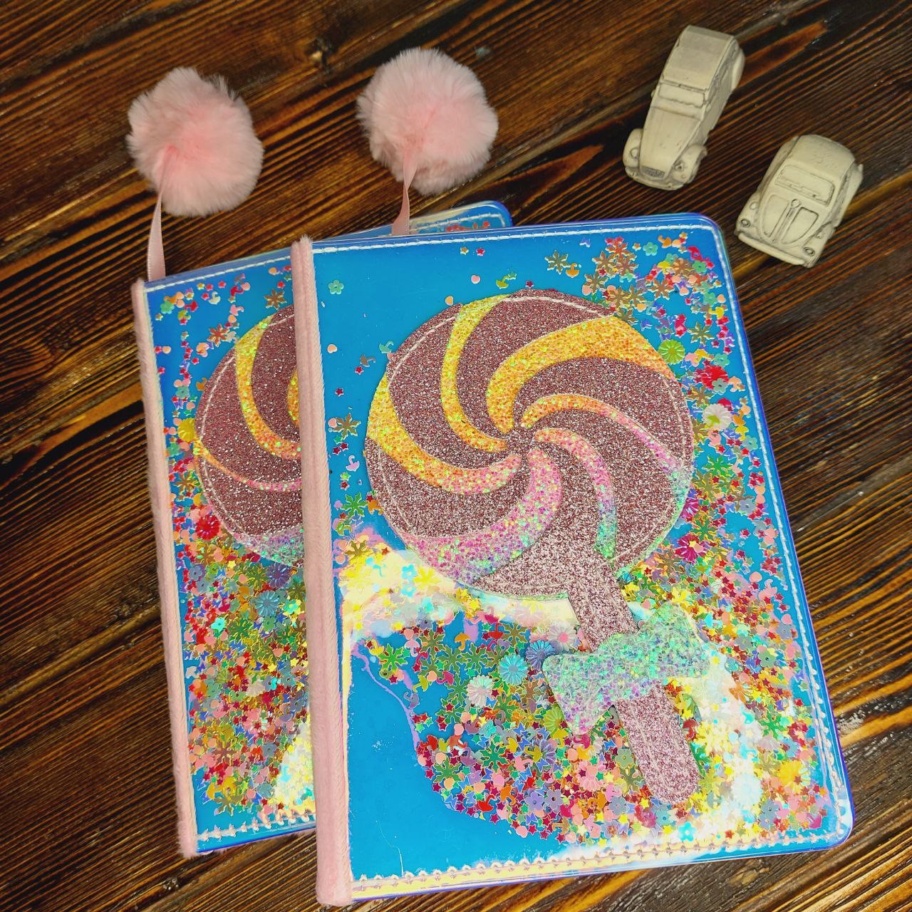 دفتر پولیشی فانتزی 80 برگ مدل آبنبات چوبی آکواریومی