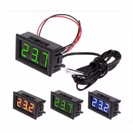 دماسنج روپنلی 12 ولت با سنسور NTC Temperature Display سبز | amazonchi