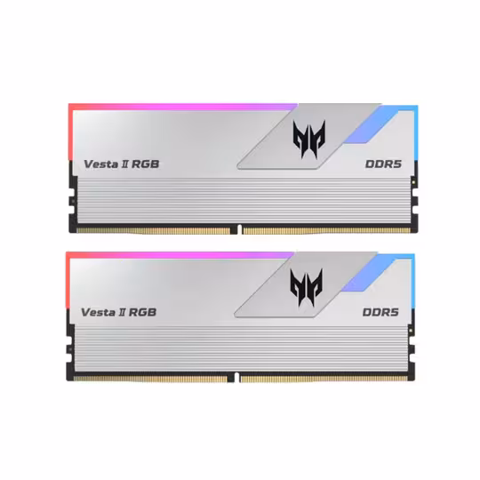 رم کامپیوتر DDR5 دو کاناله ایسر 7200 مگاهرتز CL34 مدل Predator Vesta II ظرفیت 32 گیگابایت