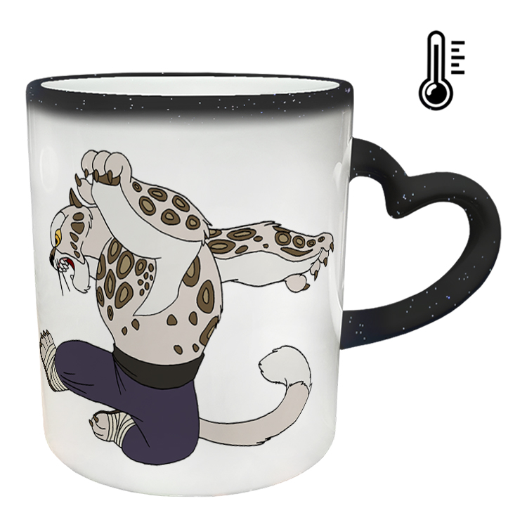 ماگ حرارتی مدل دسته قلبی اکلیلی طرح پاندا کنگ فو کار کد 89