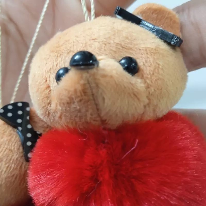 آویز دست کلید طرح خرس کوچک پشمالو عروسک خرس پشمالو یک عددی