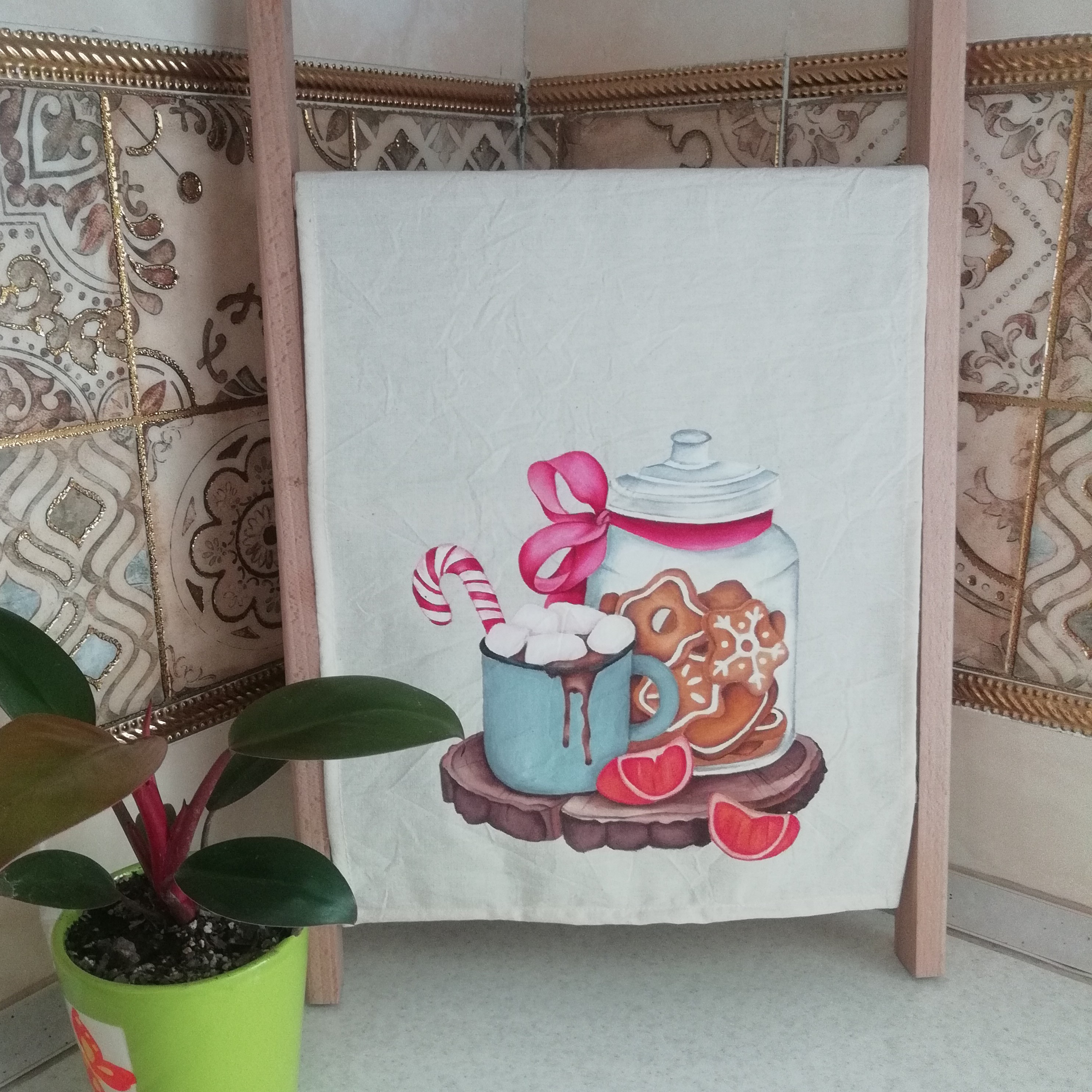 دستمال تکست آشپزخانه سایز 30در75 جنس متقال صد در صد پنبه 