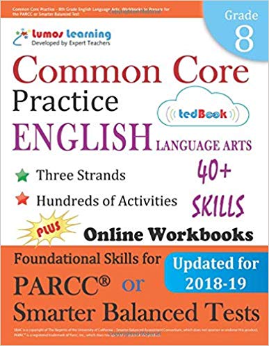 خرید و دانلود نسخه کامل کتاب Common Core Practice - 8th Grade English Language Arts: Workbooks to Prepare for the PARCC or Smarter Balanced Test
