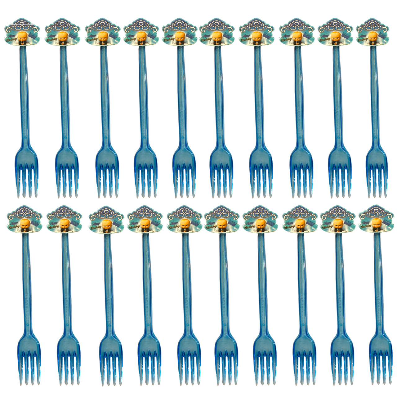 چنگال یکبارمصرف مسترتم طرح بچه رئیس پلاس بسته 20 عددی