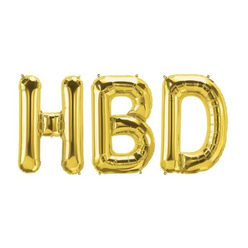 بادکنک فویلی HBD طلایی