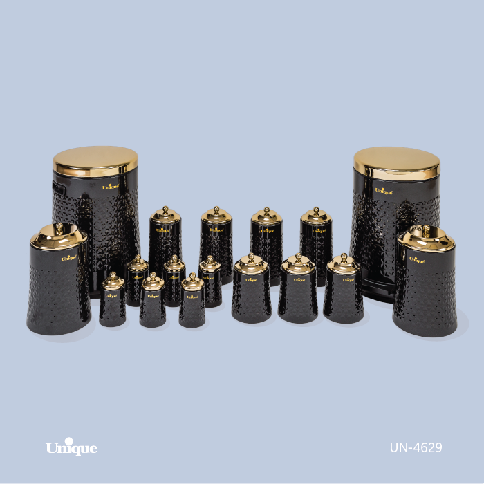 ست 17پارچه مشکی اکلیلی طلایی گلکسی یونیک کد محصول: UN-4629