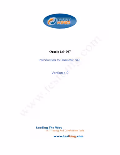 خرید و دانلود نسخه کامل کتاب Test King - Introduction to Oracle 9i SQL