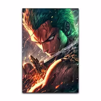 تابلو شاسی گوفی مدل زورو انیمه وان پیس  طرح One Piece Zoro کد MOTH241 | دنیای قاب