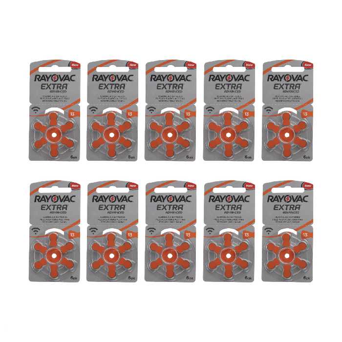 باتری سمعک ریوواک مدل 13 مجموعه 60 عددی