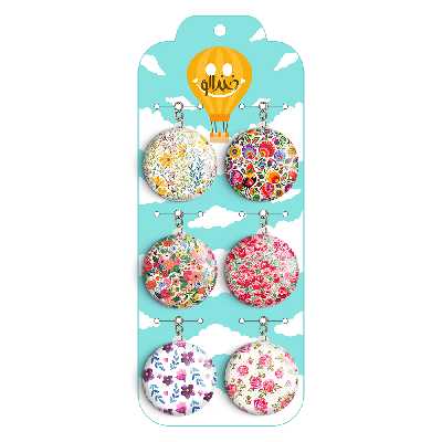 جاکلیدی خندالو طرح گل کد 101B مجموعه 6 عددی