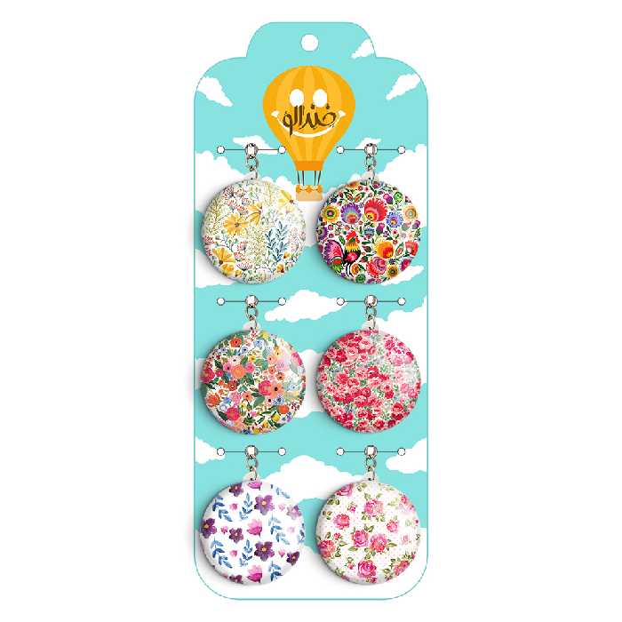 جاکلیدی خندالو طرح گل کد 101B مجموعه 6 عددی