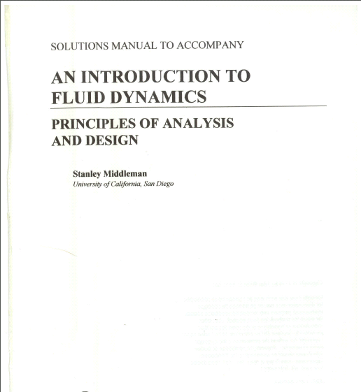 خرید و دانلود نسخه کامل کتاب Solutions manual to accompany an introduction to fluid dynamics : principles of analysis and design - Pdf