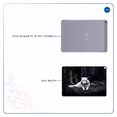 برچسب پوششی ماهوت مدل Dire Wolf مناسب برای تبلت ایسوس Zenpad 3S 10 2017 Z500KL