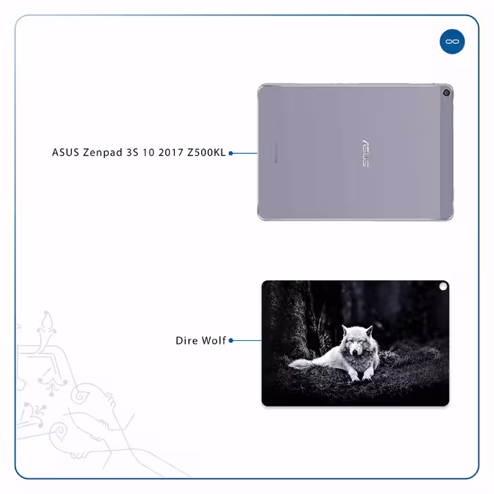 برچسب پوششی ماهوت مدل Dire Wolf مناسب برای تبلت ایسوس Zenpad 3S 10 2017 Z500KL