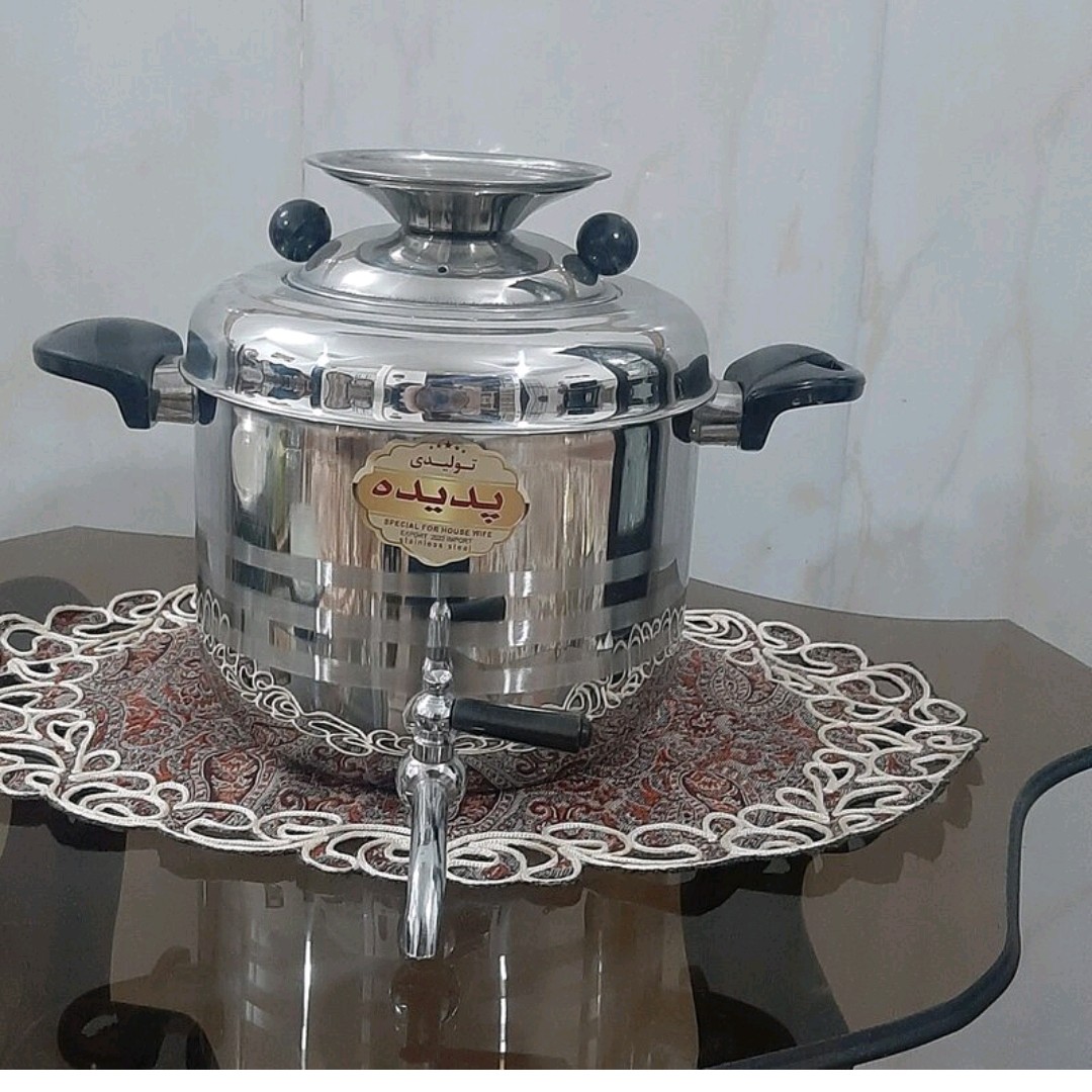 کتری استیل مدل سماوری رو گازی  درجه یک و ضخیم