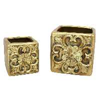 گلدان سفالی طرح cubic مجموعه 2 عددی