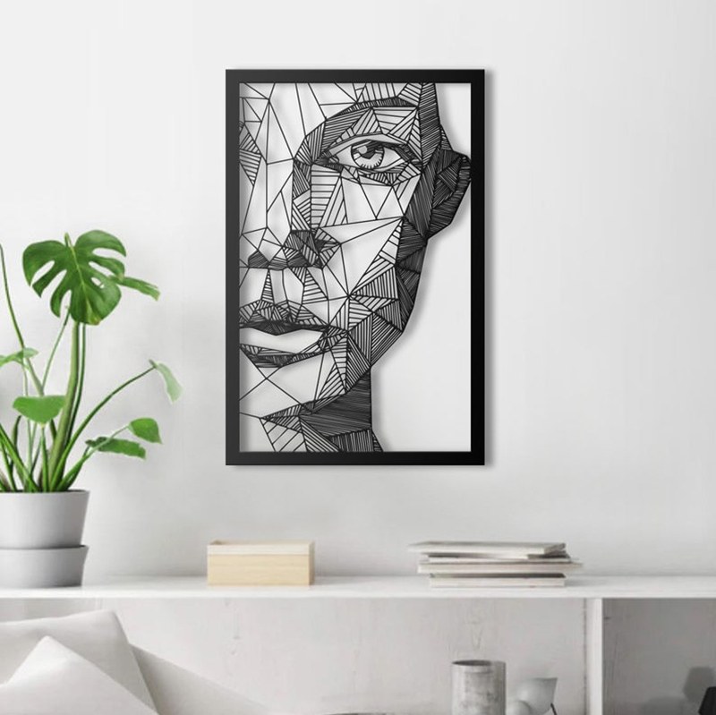 تابلو فلزی دلامور مدل نیمرخ 2 مشکی