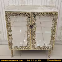 جا کفشی برنزی مدل گل سرخ بزرگ با رویه سنگ مرمر کد 7611s
