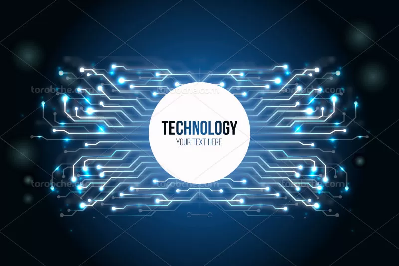 وکتور تکنولوژی آبی رنگ | گرافیک با طعم تربچه