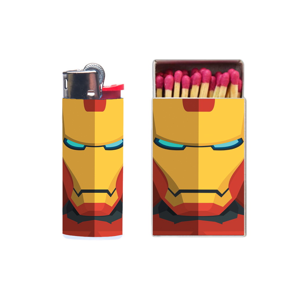 فندک مدل مرد اهنی کد 1513 به همراه کبریت