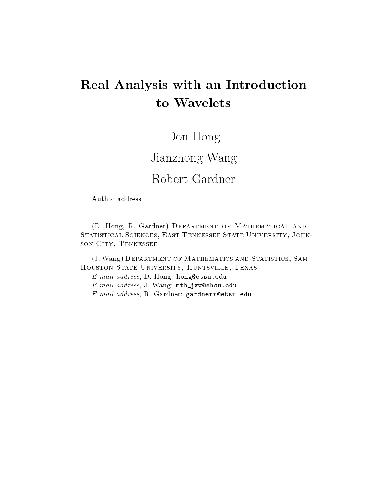 خرید و دانلود نسخه کامل کتاب Real Analysis with an Introduction to Wavelets