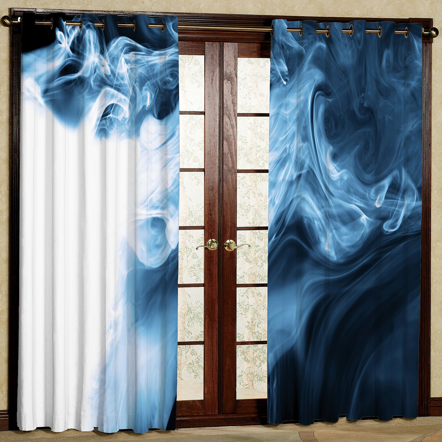 پرده مدل دود هازان پانچی کد 2161a سایز 140x200 سانتی متر