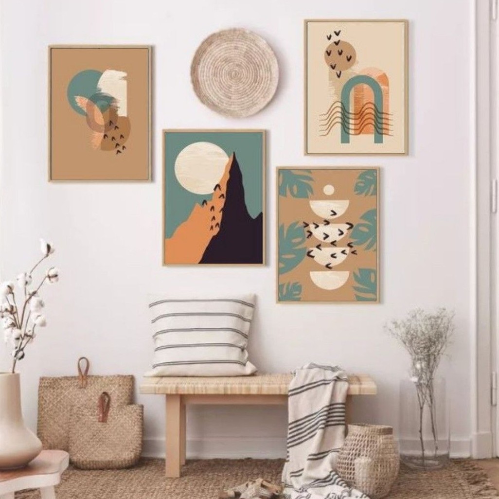 تابلو دکوراتیو مینیمال طبیعت چهار تکه هر تکه 30در40