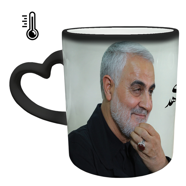 ماگ حرارتی مدل دسته قلبی طرح سردار سلیمانی کد 21