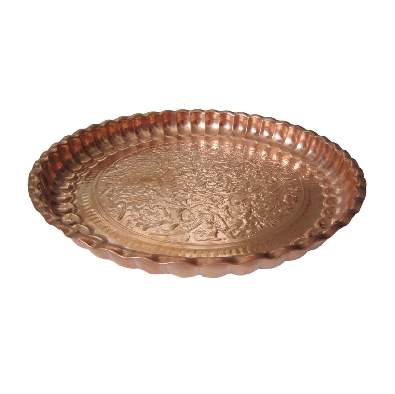 سینی مجمع قرمز طرح دار سایز 36 در 36 کد4