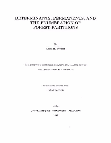 خرید و دانلود نسخه کامل کتاب Determinants, Permanents, and the Enumeration of Forest-partitions