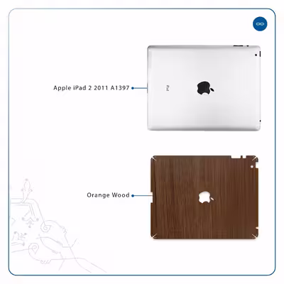 برچسب پوششی ماهوت مدل Orange-Wood مناسب برای تبلت اپل iPad 2 2011 A1397