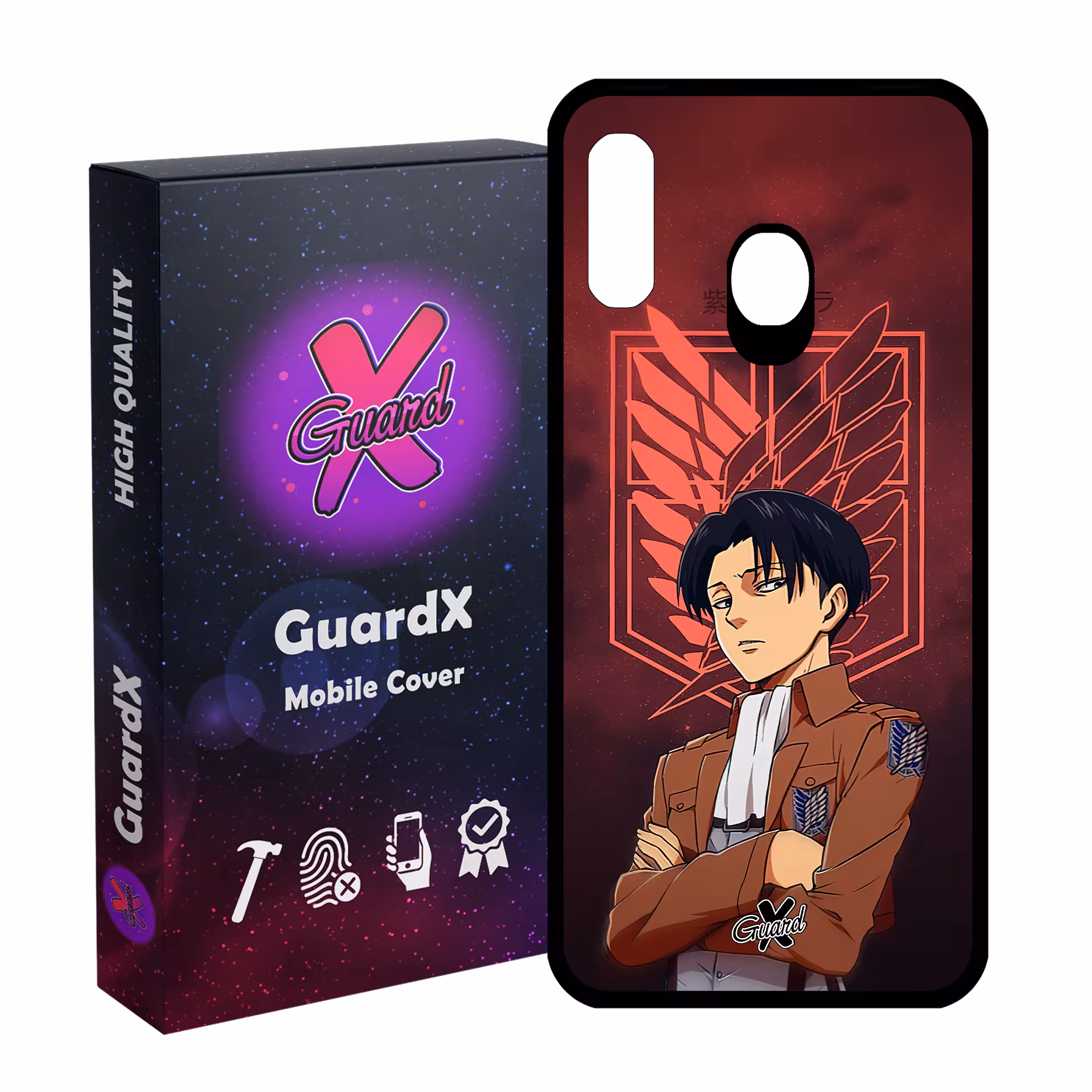 کاور گارد ایکس طرح Levi Anime مدل Glass10478 مناسب برای گوشی موبایل سامسونگ Galaxy A30/A20/M10S