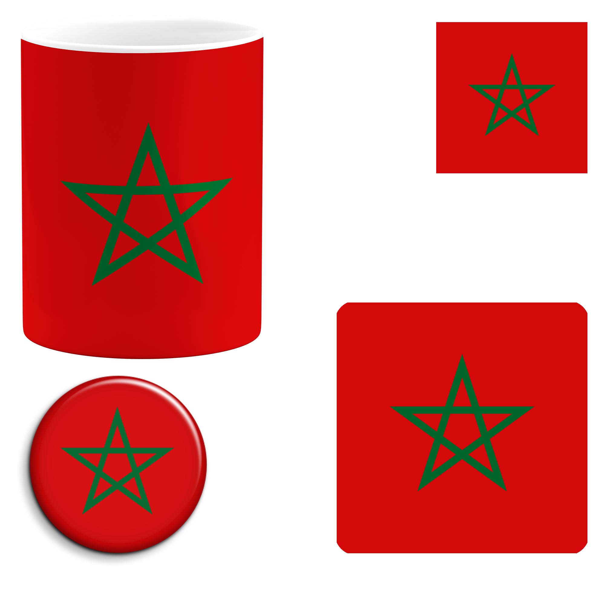 ست هدیه ماگ طرح پرچم مراکش مدل Morocco کد 01