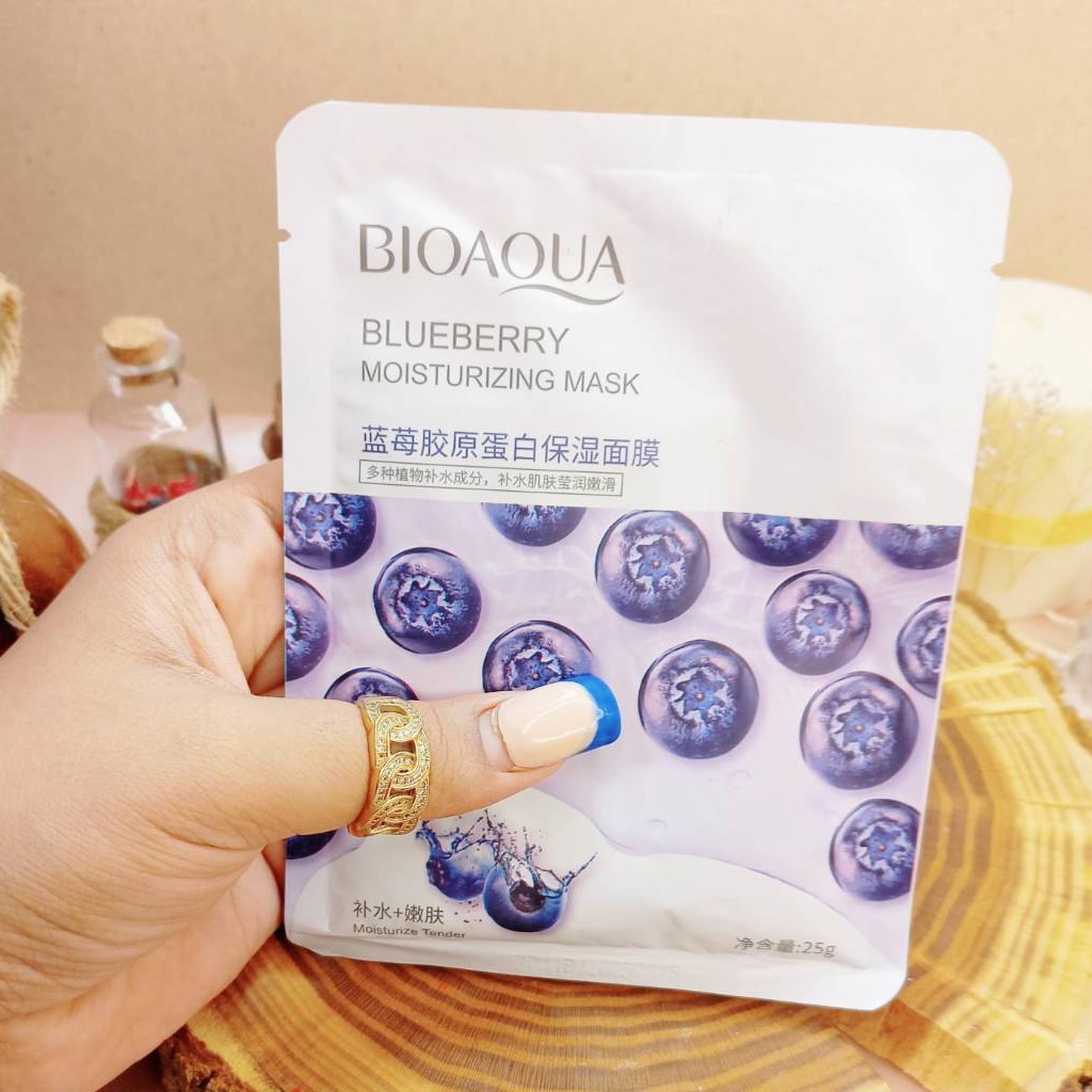 ماسک ورقه ای آبرسان بلوبری بیوآکوا 