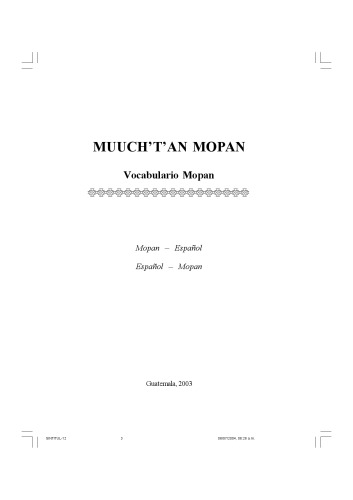 خرید و دانلود نسخه کامل کتاب MUUCH’T’AN MOPAN Vocabulario maya Mopan
