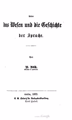خرید و دانلود نسخه کامل کتاب Ueber das Wesen und die Geschichte der Sprache.