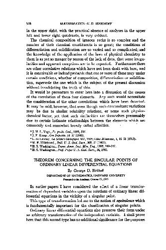 خرید و دانلود نسخه کامل کتاب Theorem Concerning the Singular Points of Ordinary Linear Differential Equations
