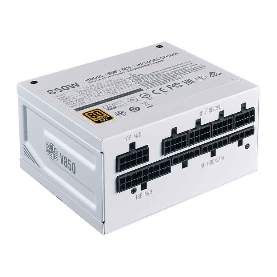 قیمت و خرید پاور کامپیوتر 850 وات تمام ماژولار کولرمستر مدل V850 SFX GOLD White Edition | یاس ارتباط