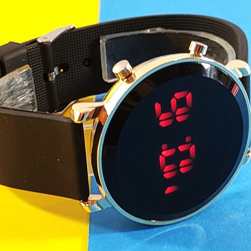 ساعت ال ای دی بند سلیکونی صفحه گرد