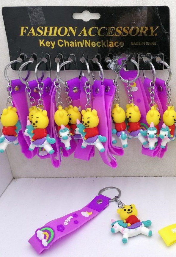 آویز سرکلیدی سلیکونی خرس پونی سوار (12 عددی)