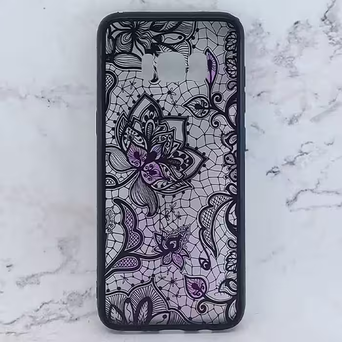 کاور فانتزی طرحدار مدل دانتل مناسب برای گوشی موبایل سامسونگ Galaxy S8 - گل بنفش