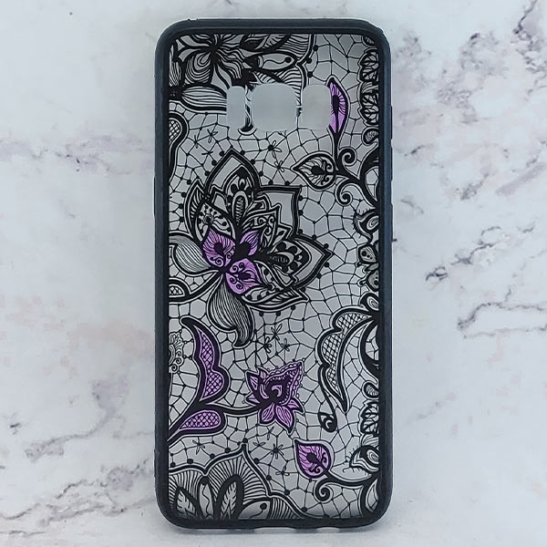 کاور فانتزی طرحدار مدل دانتل مناسب برای گوشی موبایل سامسونگ Galaxy S8 - گل بنفش
