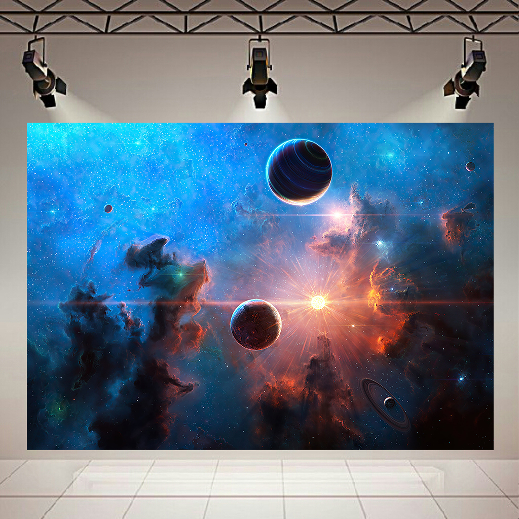 تابلو بوم طرح کهکشان و ستارگان مدل کشش ستاره منظومه و سحابی کد AR2208