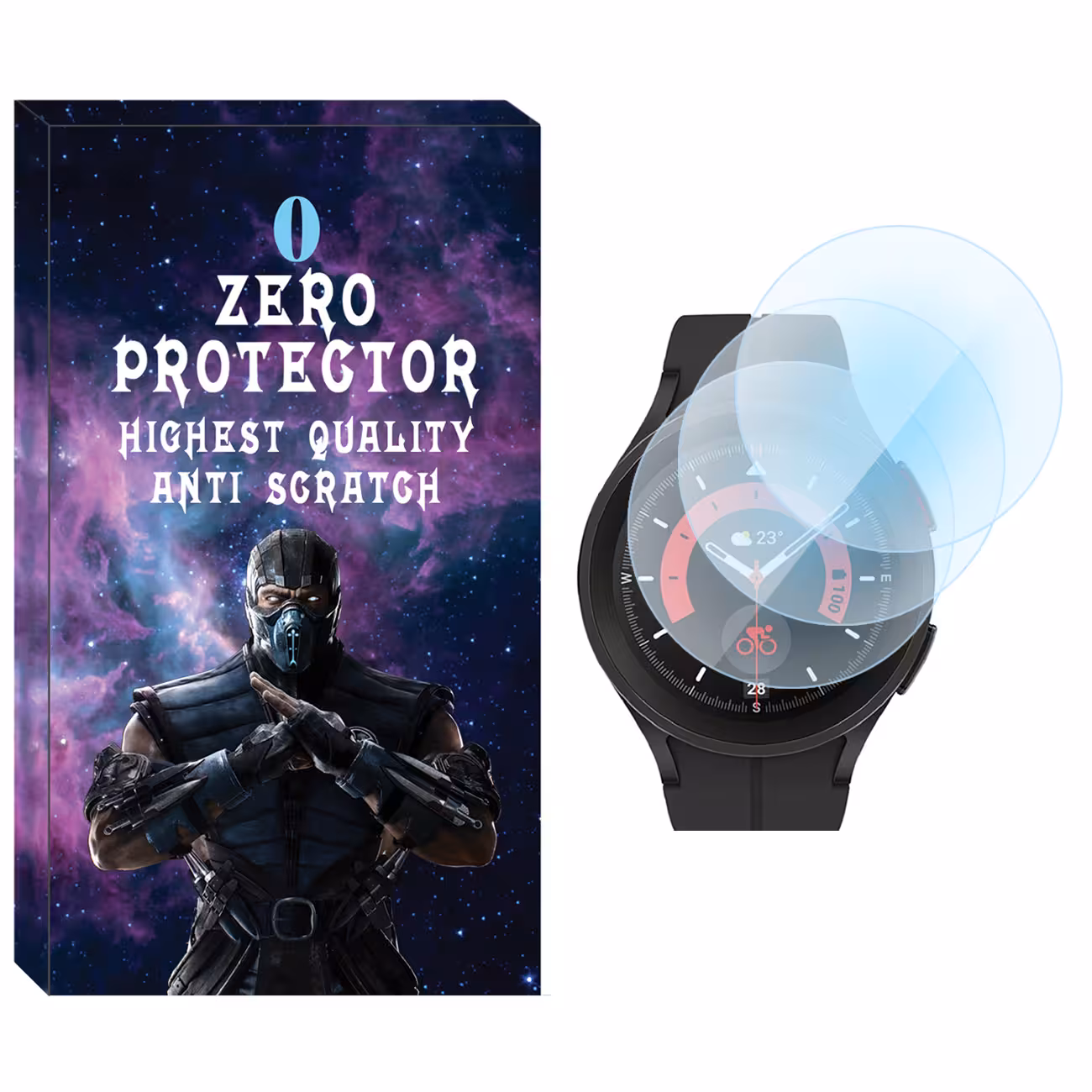 محافظ صفحه نمایش نانو زیرو مدل NZO مناسب برای ساعت هوشمند سامسونگ Galaxy Watch 5 Pro بسته سه عددی