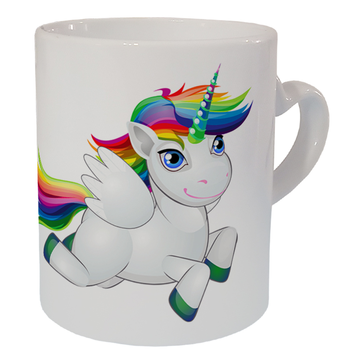 ماگ مدل دسته قلبی طرح یونیکورن کد 37