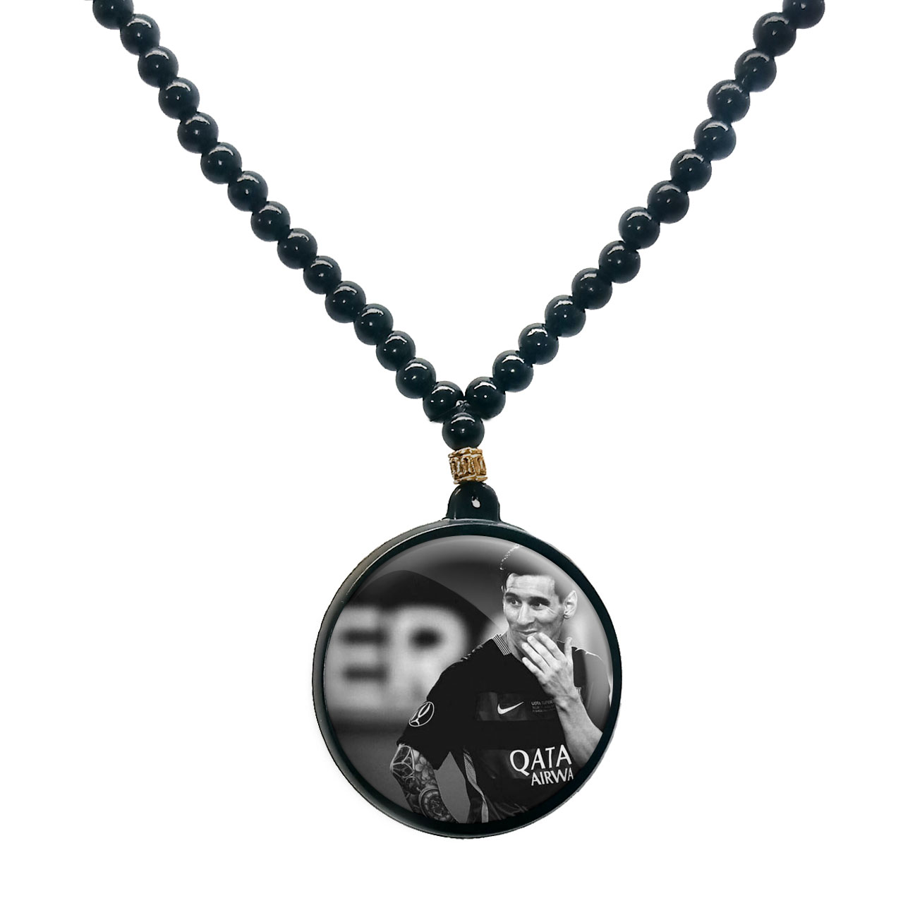 گردنبند پرمانه طرح مسی کد pmd.8737 مدل دو طرفه