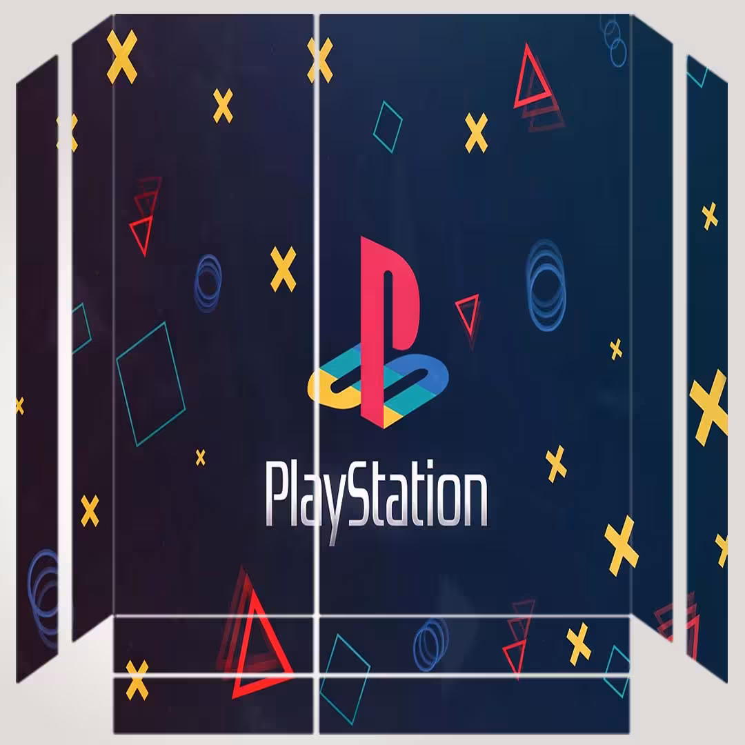 برچسب پلی استیشن ۴ مدل طرح playstation logo background کد PS-10546 