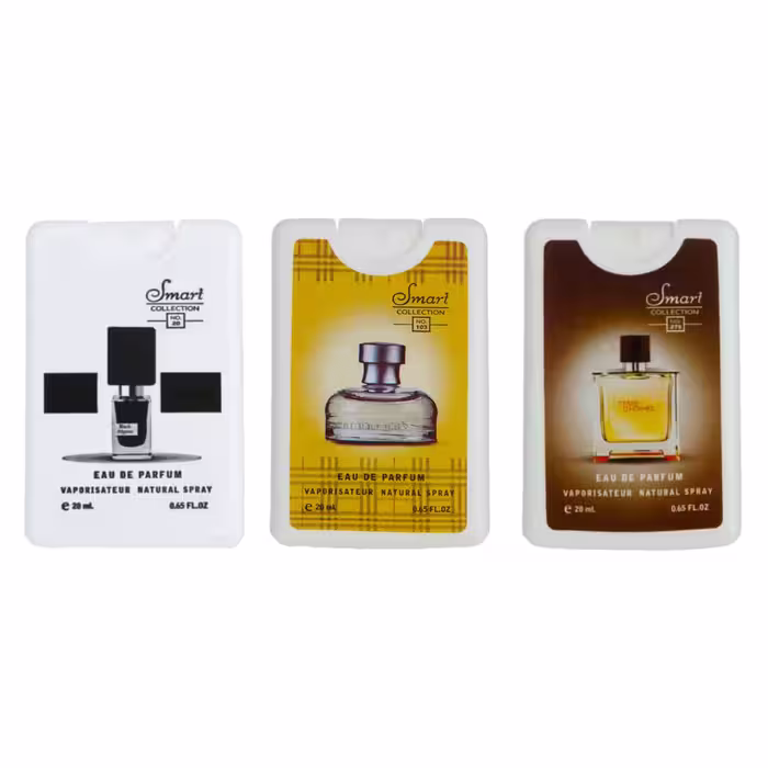 عطر جیبی مردانه اسمارت کالکشن مدل بلک افغان ویکند تق هرمس حجم 20 میلی لیتر بسته 3 عددی