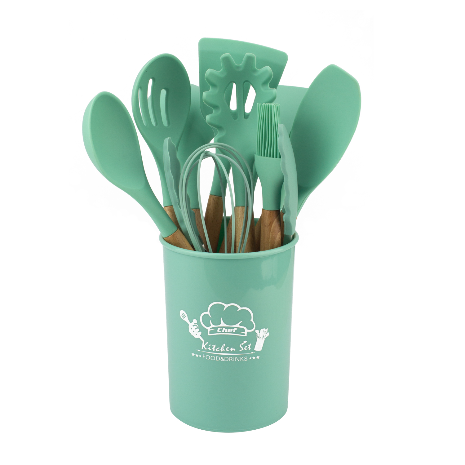 سرویس کفگیر و ملاقه 12 پارچه مدل سیلیکونی کد 9301